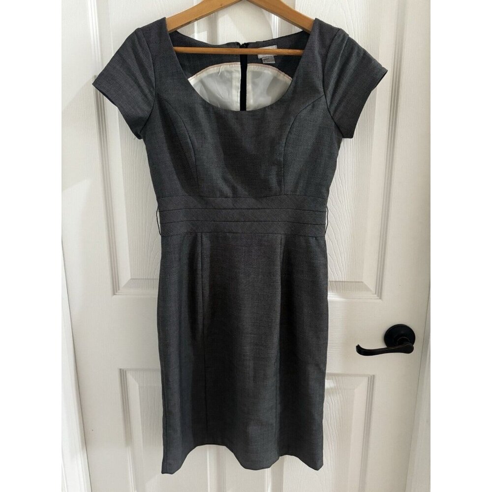 H&M Lined Fitted Dress Gray Checked Womens Size 6